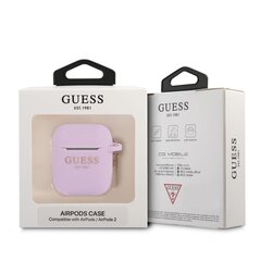 GUA2LSC4EU Guess 4G Charm Silicone Case for Airpods 1/2 Purple cena un informācija | Austiņas | 220.lv