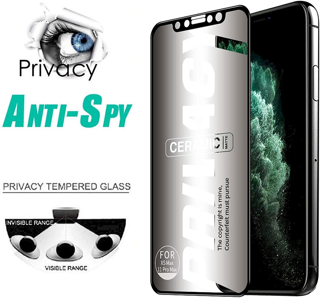 Fusion Matte Privacy Ceramic matēta aizsargplēve telefonam Apple iPhone 13 Mini melns cena un informācija | Ekrāna aizsargstikli | 220.lv