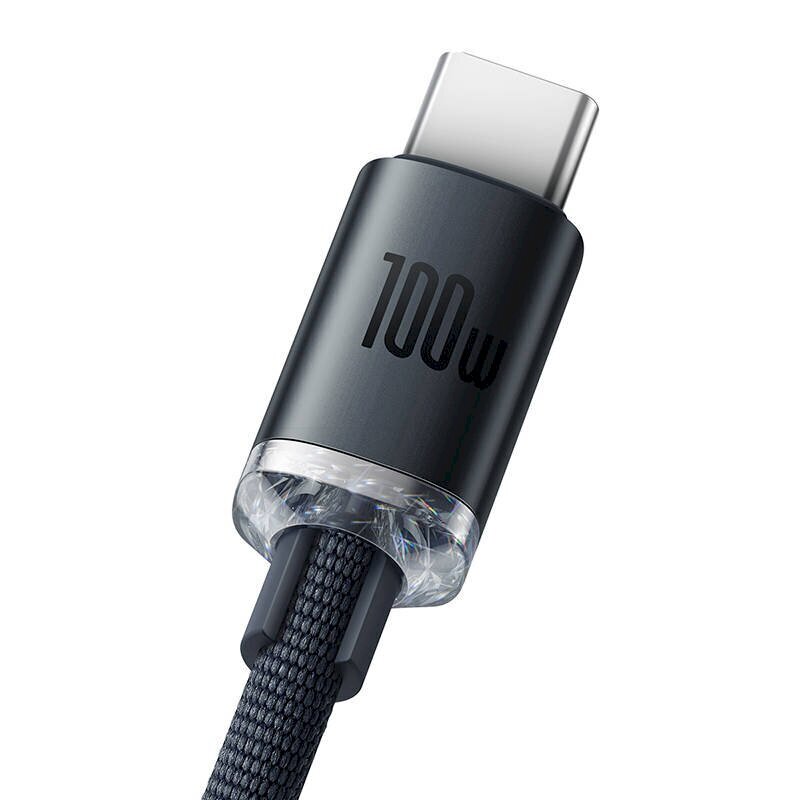 Baseus Crystal cable USB to USB-C, 100W, 2m (black) cena un informācija | Savienotājkabeļi | 220.lv