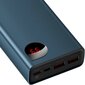 Baseus Adaman Metal Power Bank 20000mAh PD QC 3.0 65W 2xUSB + USB-C + micro USB (Blue) cena un informācija | Lādētāji-akumulatori (Power bank) | 220.lv