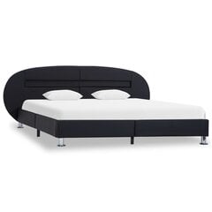 vidaXL gultas rāmis ar LED, melns, 140x200 cm, mākslīgā āda cena un informācija | Gultas | 220.lv