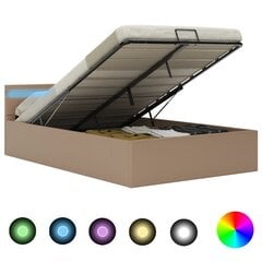 vidaXL hidrauliskais gultas rāmis ar LED, mākslīgā āda, 120x200 cm цена и информация | Кровати | 220.lv