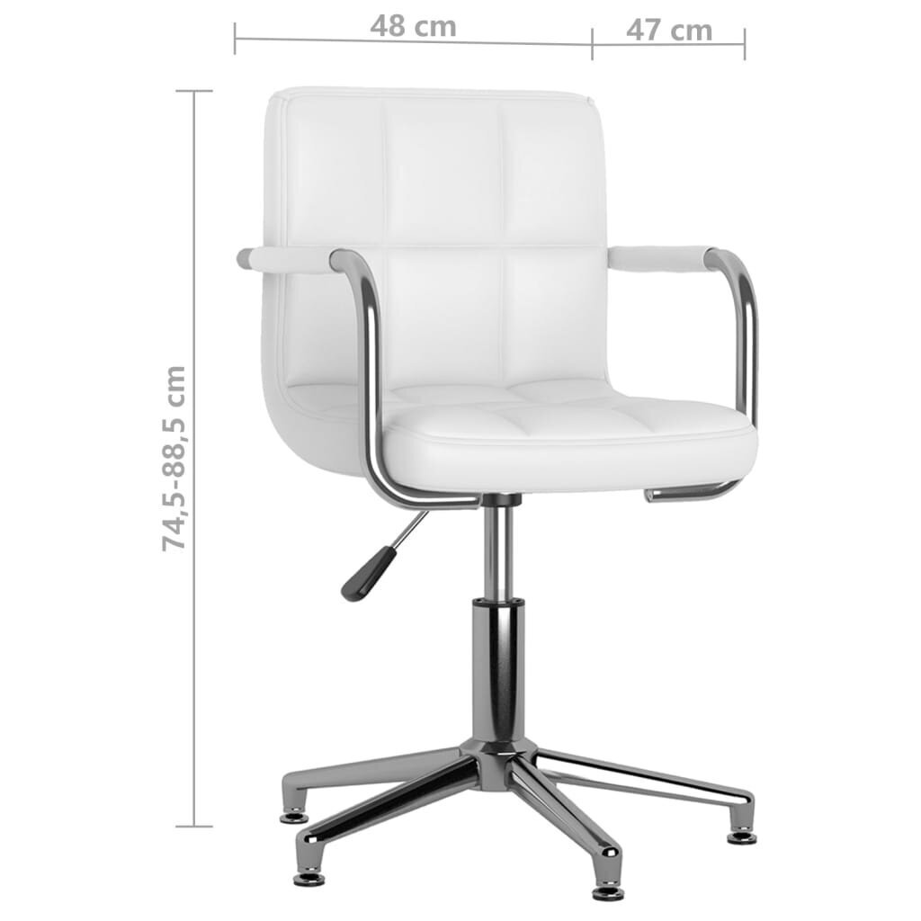 vidaXL biroja krēsls, balta mākslīgā āda цена и информация | Biroja krēsli | 220.lv