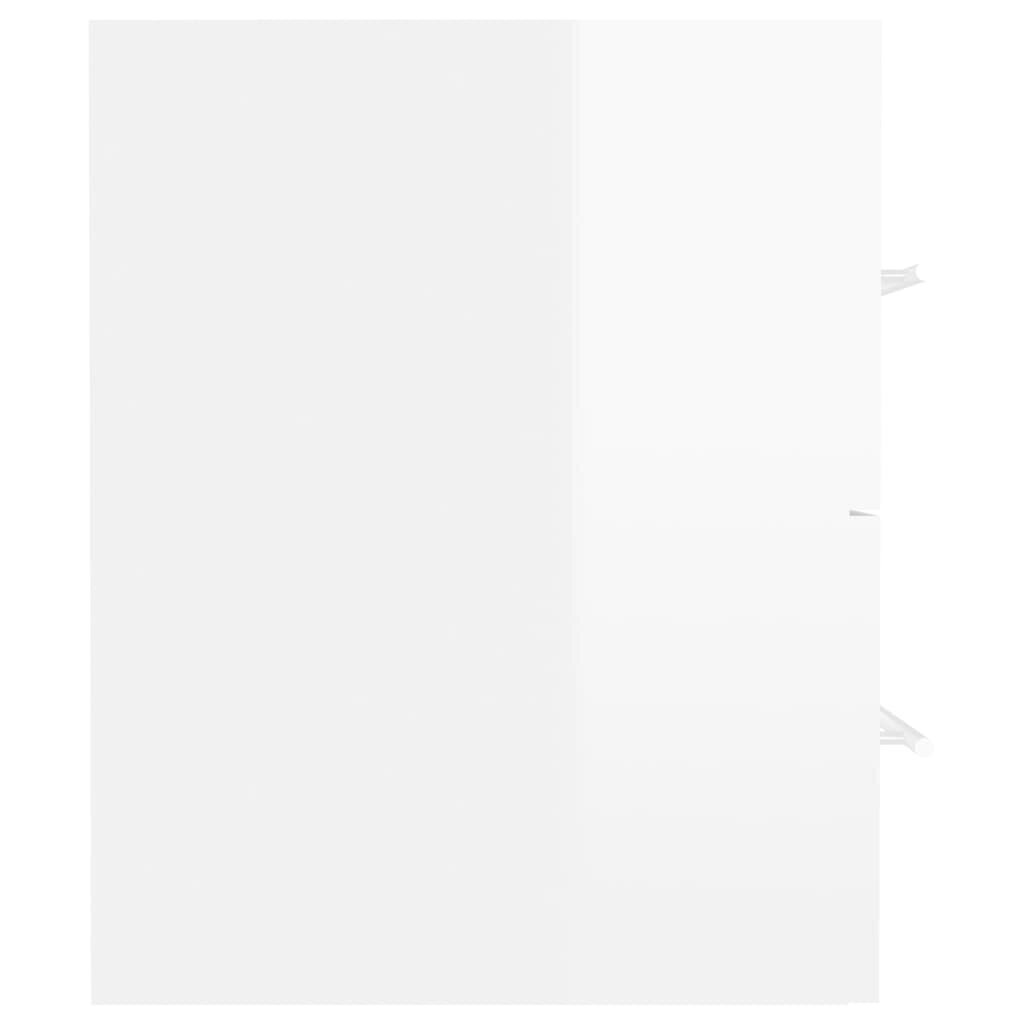 vidaXL izlietnes skapītis, spīdīgi balts, 41x38,5x48 cm, skaidu plātne cena un informācija | Vannas istabas mēbeļu komplekti | 220.lv