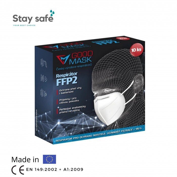 Respirators FFP2 GOODMASK X 10 gab. cena un informācija | Pirmā palīdzība | 220.lv