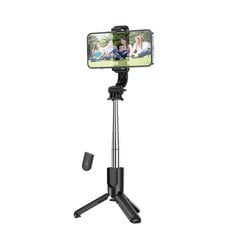 Selfie Stick / Statīvs Tripod / Pašbildes nūja ar bezvadu tālvadības pulti un ar LED fona apgaismojumu Hoco K17 Bluetooth Black cena un informācija | Selfie Sticks | 220.lv