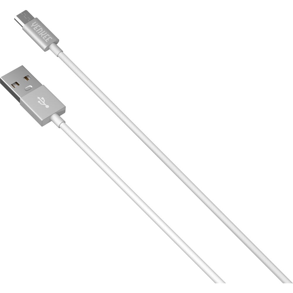 YENKEE, 2.0 USB A - micro USB (USB B), 480 Mbps, 2.1A, 2 m, alumīnija korpuss, balts/melns цена и информация | Savienotājkabeļi | 220.lv