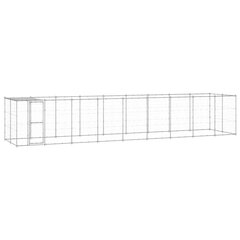 vidaXL suņu voljērs ar jumtu, 21,78 m² cena un informācija | Suņu gultas, spilveni, būdas | 220.lv
