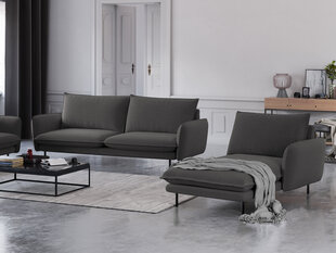 Mīksto mēbeļu komplekts Cosmopolitan Design Vienna, tumši pelēks gobelēns cena un informācija | Dīvānu komplekti | 220.lv