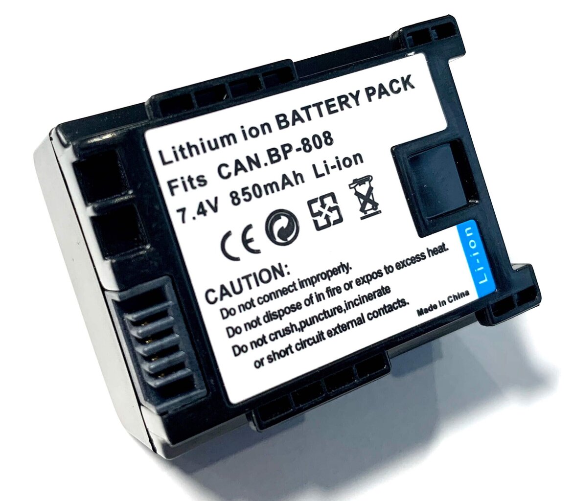 Canon BP-808 akumulators 850 mAh cena un informācija | Akumulatori videokamerām | 220.lv