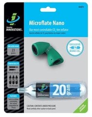 Komplekts Microflate Nano ar piepūšanas uzgali un balonu-kasetni 20 g цена и информация | Насосы для велосипеда | 220.lv