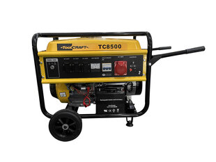 Benzīna ģenerators 7000 W, Toolcraft cena un informācija | Elektrības ģeneratori | 220.lv