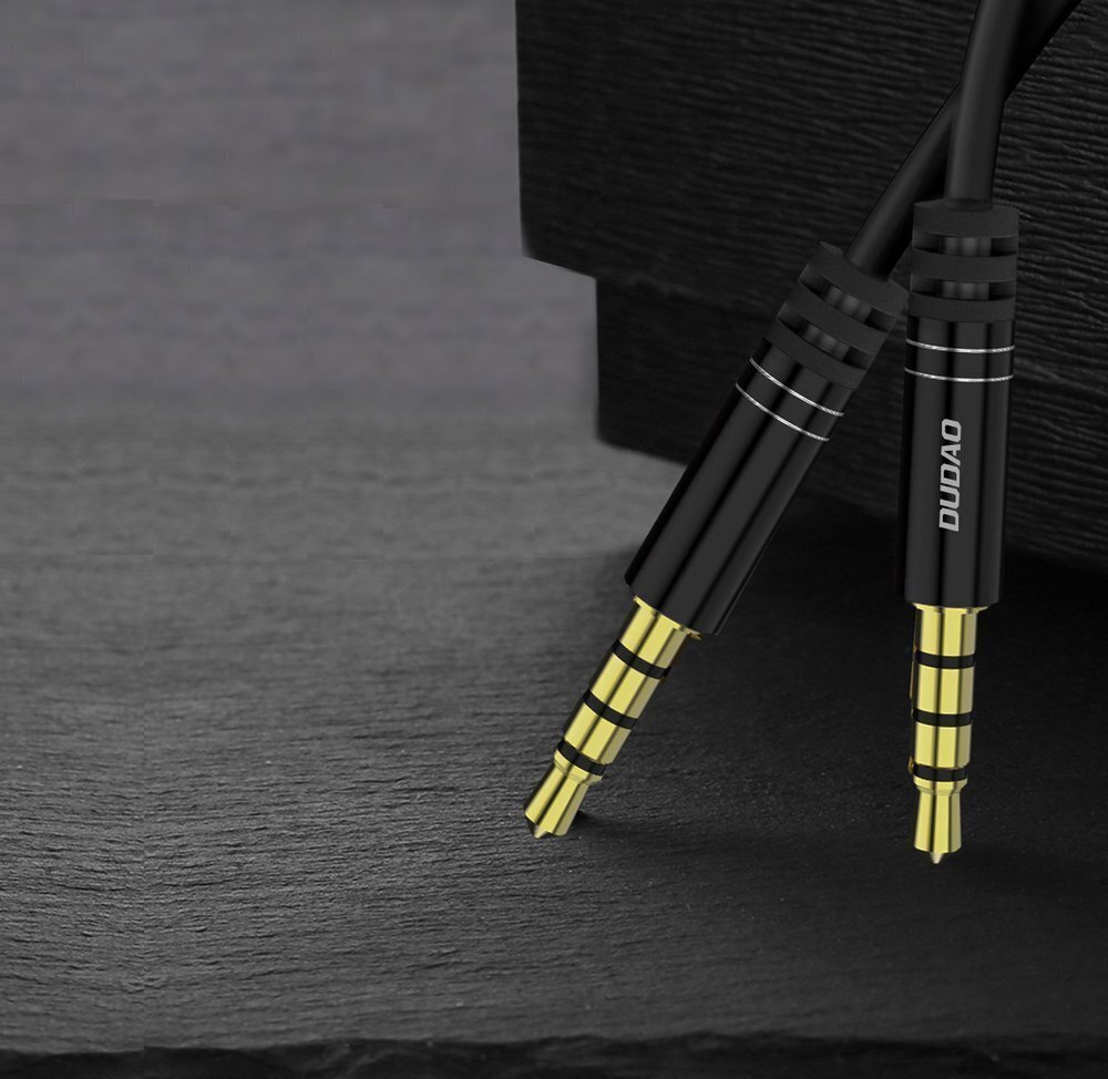 Dudao long extensible AUX mini jack 3.5mm cable spring ~ 170cm black (L12 black) cena un informācija | Savienotājkabeļi | 220.lv