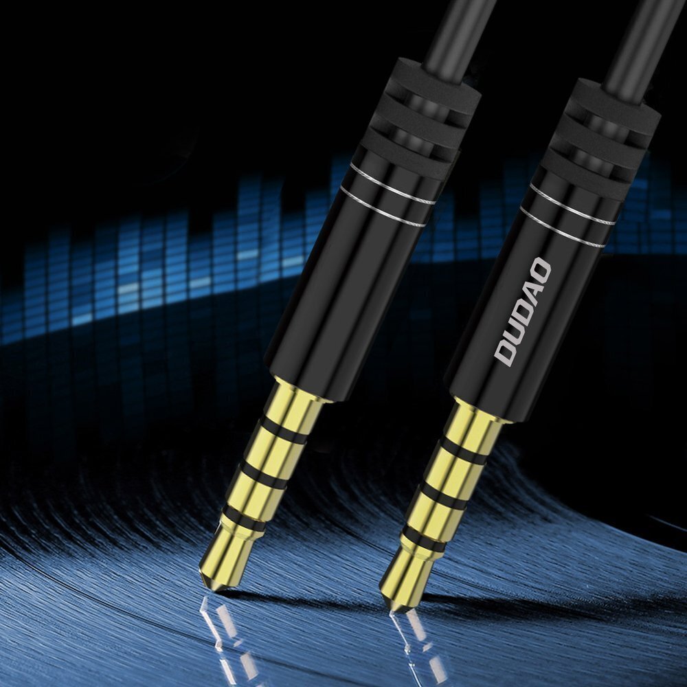 Dudao long extensible AUX mini jack 3.5mm cable spring ~ 170cm black (L12 black) цена и информация | Savienotājkabeļi | 220.lv