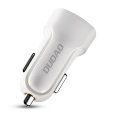 Автомобильный комплект Dudao 2x зарядное устройство USB 2.4A + кабель 3в1 Lightning / Type C / micro USB, белый (R7) цена и информация | Зарядные устройства для телефонов | 220.lv