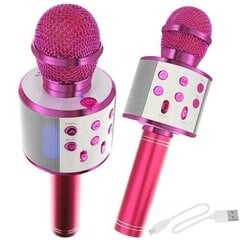 Goodbuy karaoke mikrofons ar iebūvētu Bluetooth skaļruni / 3W / aux / balss modulators / USB / Micro SD rozā цена и информация | Микрофоны | 220.lv