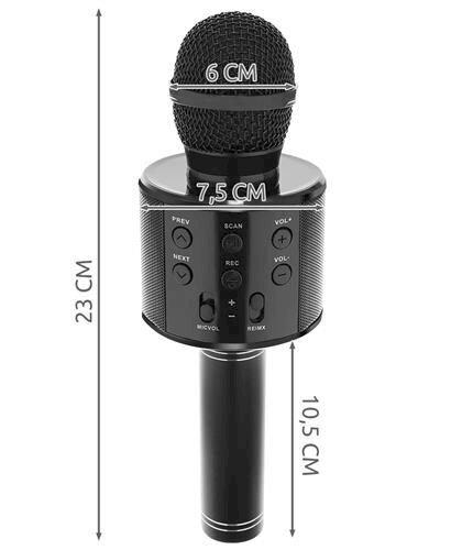 Goodbuy karaoke mikrofons ar iebūvētu Bluetooth skaļruni / 3W / aux / balss modulators / USB / Micro SD melns cena un informācija | Mikrofoni | 220.lv