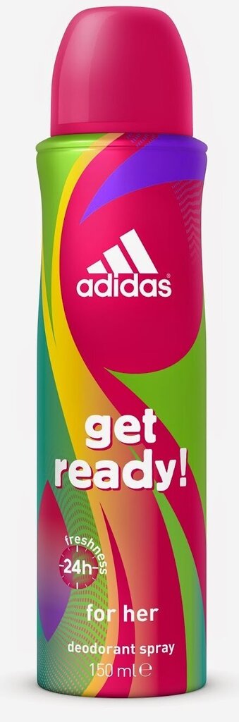 Dezodorants Adidas Get Ready 150 ml cena un informācija | Parfimēta sieviešu kosmētika | 220.lv