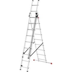 Лестница комбинируемая ProfiStep Combi / алюминий / 3x9 ступеней цена и информация | Стремянки | 220.lv