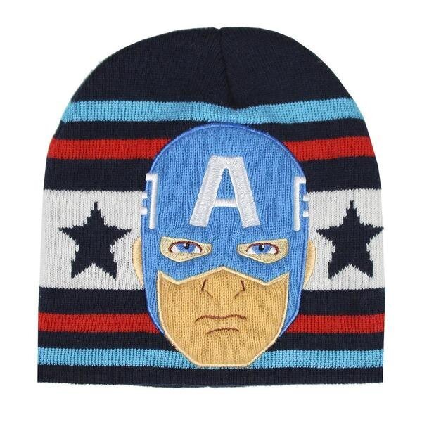 Bērnu cepure Captain America The Avengers Tumši Zils (Viens izmērs) cena un informācija | Cepures, cimdi, šalles zēniem | 220.lv