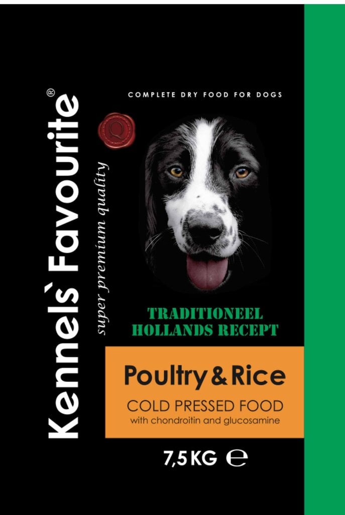 Poultry Rice 7,5kg-Kennels Favourite - (auksti spiests). Superpremium kvalitātes auksti presēta pilnvērtīga barība visu šķirņu pieaugušiem suņiem цена и информация | Sausā barība suņiem | 220.lv