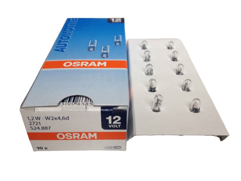 Automašīnas spuldze Osram W2 x 4,6 12V 1,2W (10 pcs) cena un informācija | Auto spuldzes | 220.lv