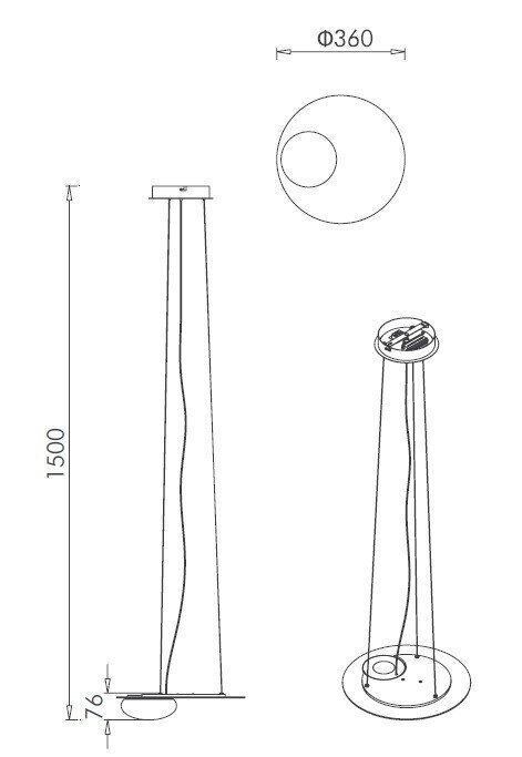 Griestu lampa JING 12W, 3000K cena un informācija | Sienas lampas | 220.lv