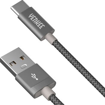 Pīts kabelis YENKEE, 2.0 USB A - USB C, 480 Mbps, 3A, 2 m, alumīnija korpuss, pelēks cena un informācija | Savienotājkabeļi | 220.lv
