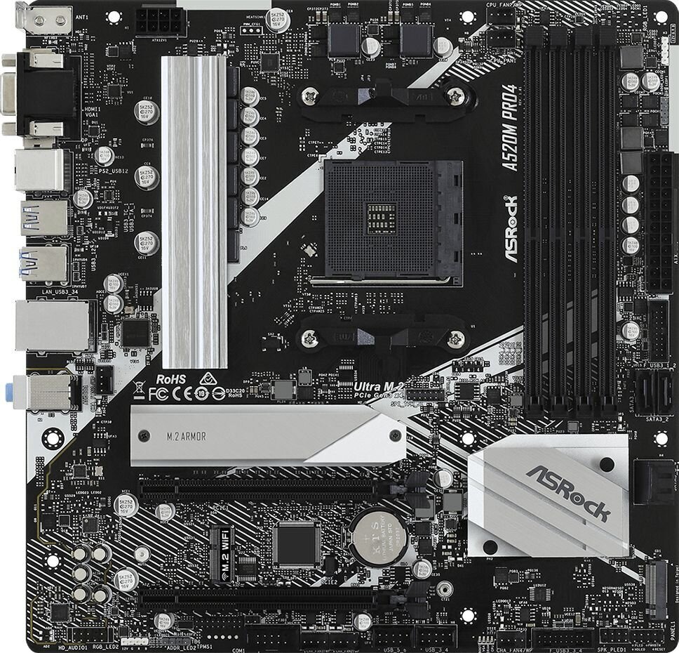 ASRock A520M PRO4 cena un informācija | Mātesplates | 220.lv