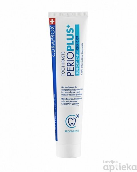 CURAPROX PerioPlus Support CHX 0.09% zobu pasta 75ml cena un informācija | Zobu pastas, birstes | 220.lv
