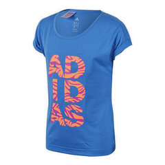 Bērnu T-krekls ar īsām piedurknēm Adidas Young Ling, zils S6434067 cena un informācija | Krekli, bodiji, blūzes meitenēm | 220.lv