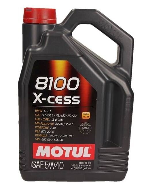 Sintētiskā eļļa Motul 8100, X-cess 5W40, 4 L, 104256 cena un informācija | Motoreļļas | 220.lv