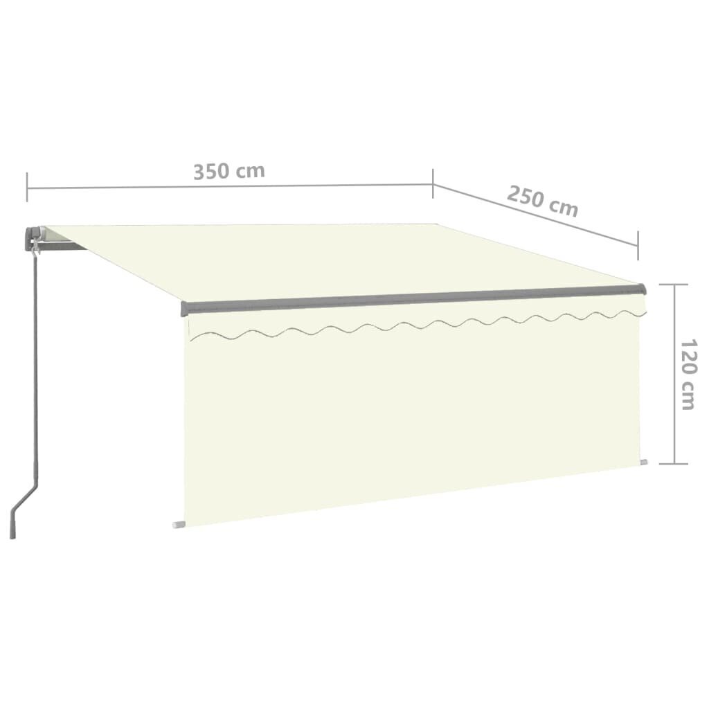 Manuāla izvelkama markīze ar žalūziju vidaXL, 3,5x2,5 m, krēmkrāsas цена и информация | Saulessargi, markīzes un statīvi | 220.lv