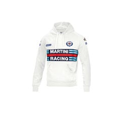 Vīriešu sporta krekls ar kapuci Sparco MARTINI RACING, balts S3721337 cena un informācija | Vīriešu jakas | 220.lv