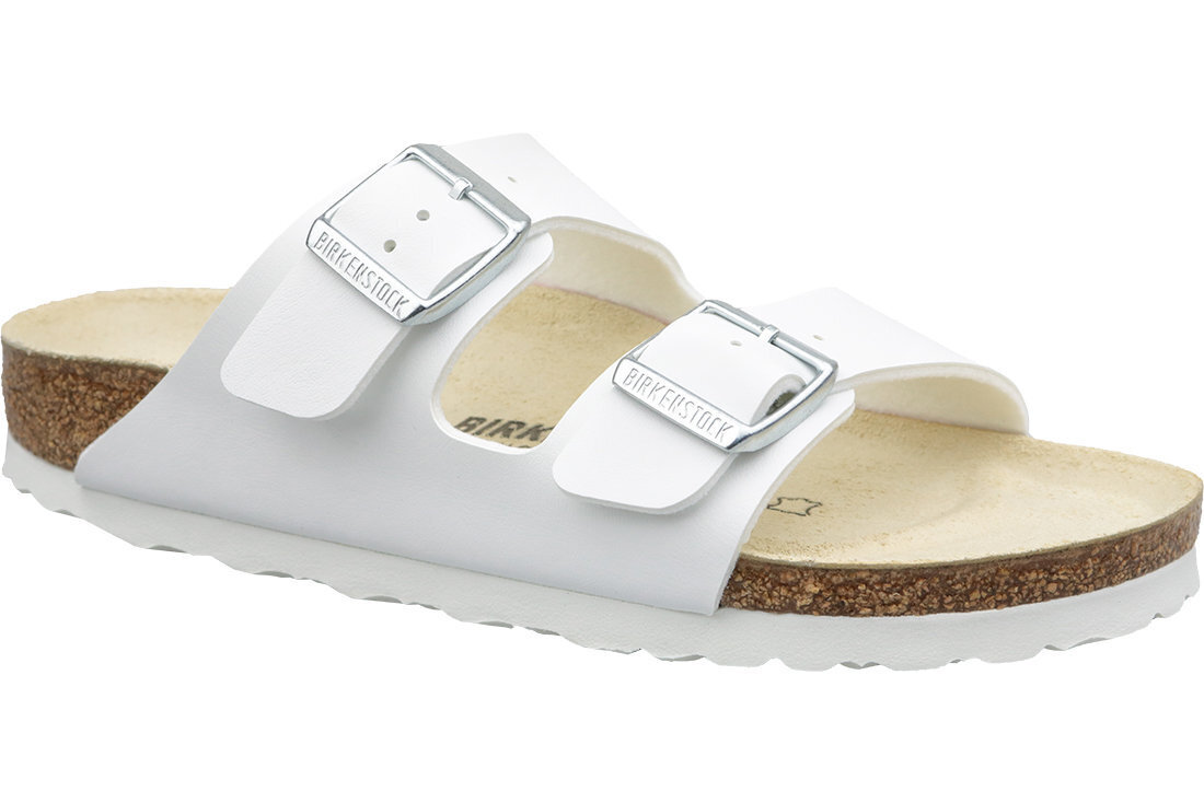 Iešļūcenes sievietēm Birkenstock Arizona, baltas cena un informācija | Iešļūcenes, čības sievietēm | 220.lv