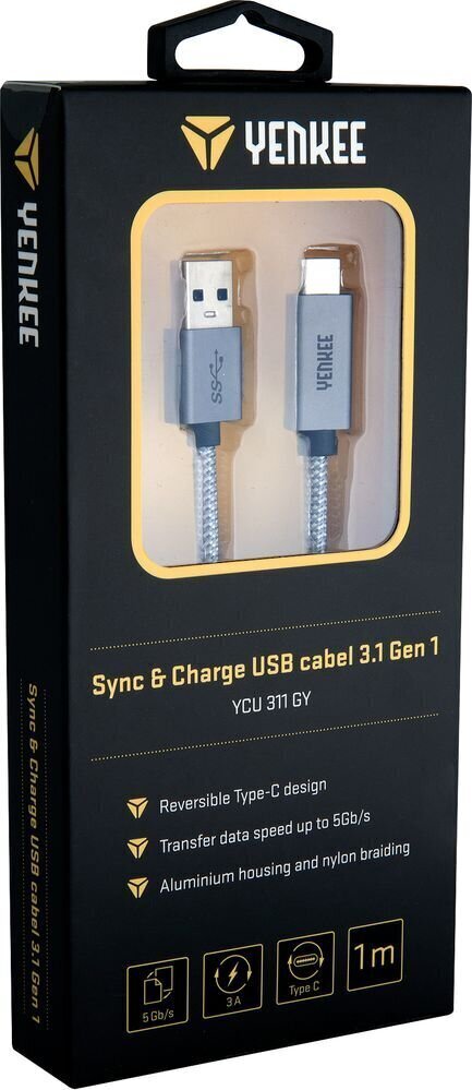 Yenkee 35052238, USB - USB-C, 1 m cena un informācija | Savienotājkabeļi | 220.lv