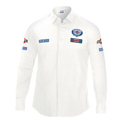 Vīriešu krekls ar garām piedurknēm Sparco Martini Racing, balts cena un informācija | Vīriešu krekli | 220.lv