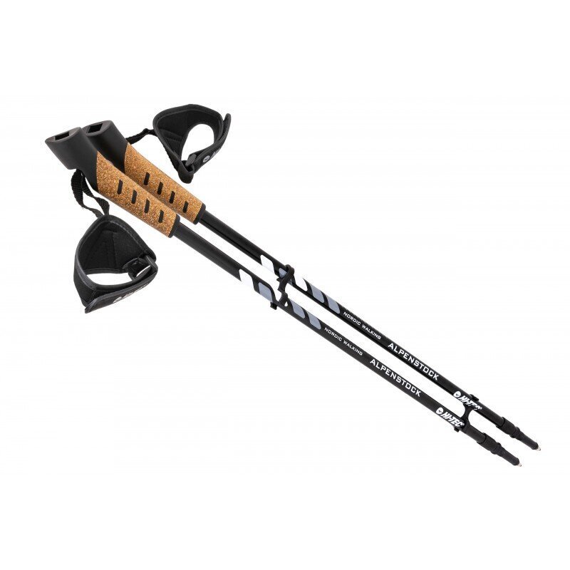 Anti-shock saliekamās treka nūjas, Hi-Tec, ALPENSTOCK, melnas, 85-135 cm cena un informācija | Nūjošanas nūjas | 220.lv