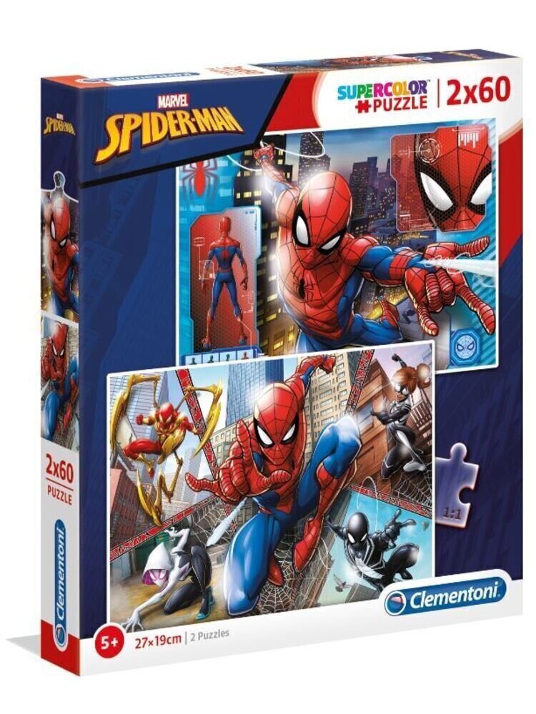 Puzle Clementoni Spider-Man, 2x60 d. цена и информация | Puzles, 3D puzles | 220.lv