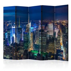 5-daļīgs aizslietnis - Manhattan - night II [Room Dividers] cena un informācija | Aizslietņi | 220.lv