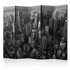 5-daļīgs aizslietnis - New York: skyscrapers (bird's eye view) II [Room Dividers] cena un informācija | Aizslietņi | 220.lv