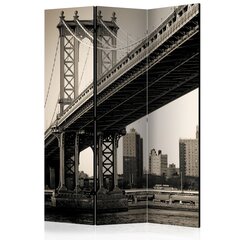 3-daļīgs aizslietnis - Manhattan Bridge, New York [Room Dividers] cena un informācija | Aizslietņi | 220.lv