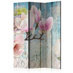 Ширма Pink Flowers on Wood цена и информация | Мобильные стенки | 220.lv