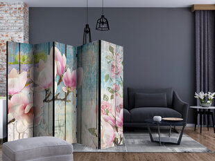 Ширма Pink Flowers on Wood цена и информация | Мобильные стенки | 220.lv