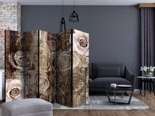 5-daļīgs aizslietnis - Old Wood & Roses II [Room Dividers] cena un informācija | Aizslietņi | 220.lv