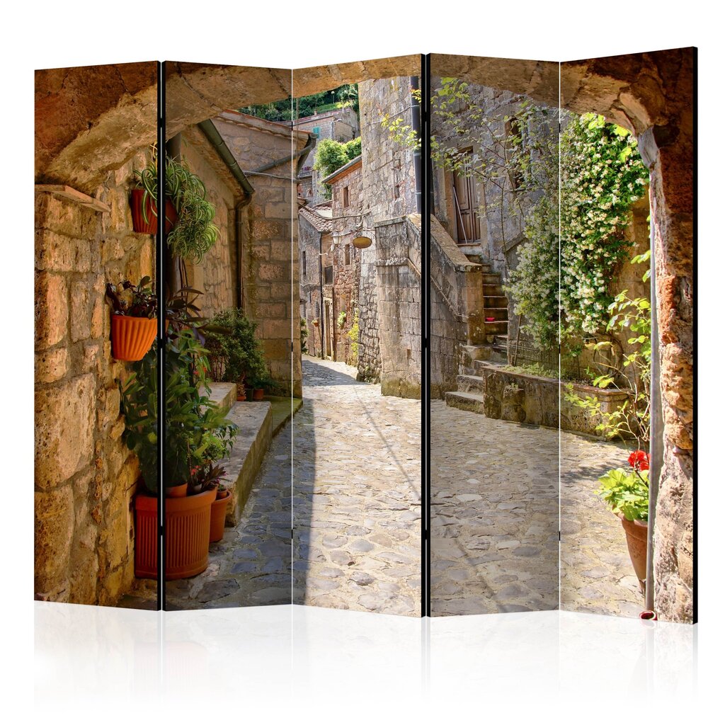 5-daļīgs aizslietnis - Provincial alley in Tuscany II [Room Dividers] цена и информация | Aizslietņi | 220.lv