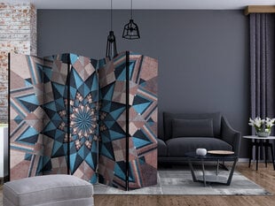 5-daļīgs aizslietnis - Star Mandala (Brown and Blue) II [Room Dividers] cena un informācija | Aizslietņi | 220.lv