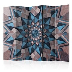 5-daļīgs aizslietnis - Star Mandala (Brown and Blue) II [Room Dividers] cena un informācija | Aizslietņi | 220.lv