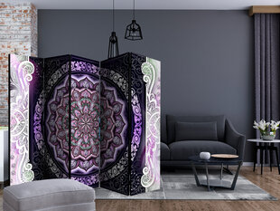 5-daļīgs aizslietnis - Round Stained Glass (Violet) II [Room Dividers] cena un informācija | Aizslietņi | 220.lv