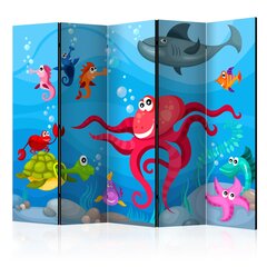 5-daļīgs aizslietnis - Octopus and shark II [Room Dividers] cena un informācija | Aizslietņi | 220.lv